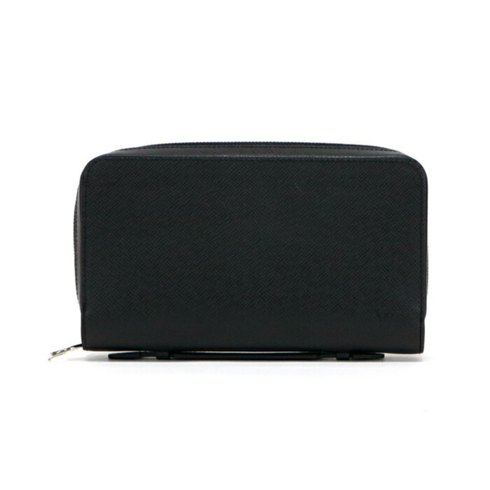 Louis Vuitton Zippy Taiga Leather Long Wallet Zipper Travel Ardoise Black